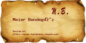 Meier Bendegúz névjegykártya